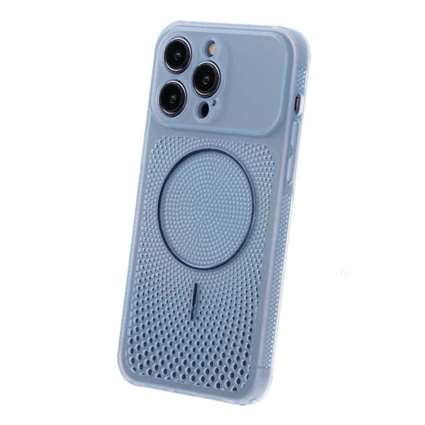 Magnetic Mesh Cooling Phone Case For iPhone 14 Pro Max Blue