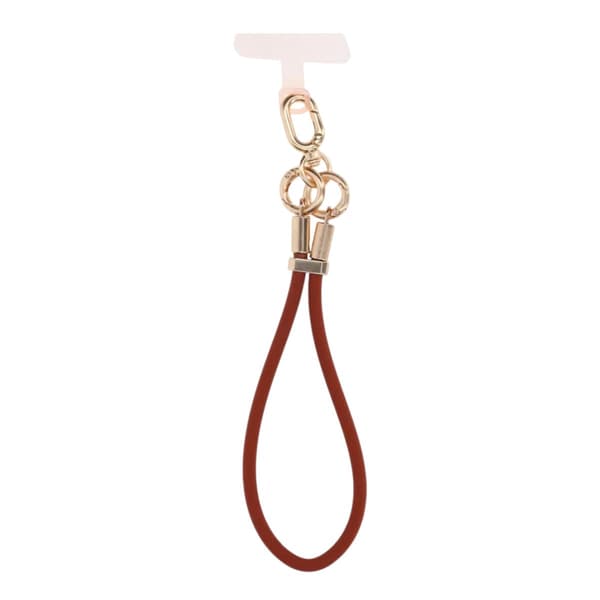 Silicone Short Phone Wrist Lanyard for Phone Case Brown