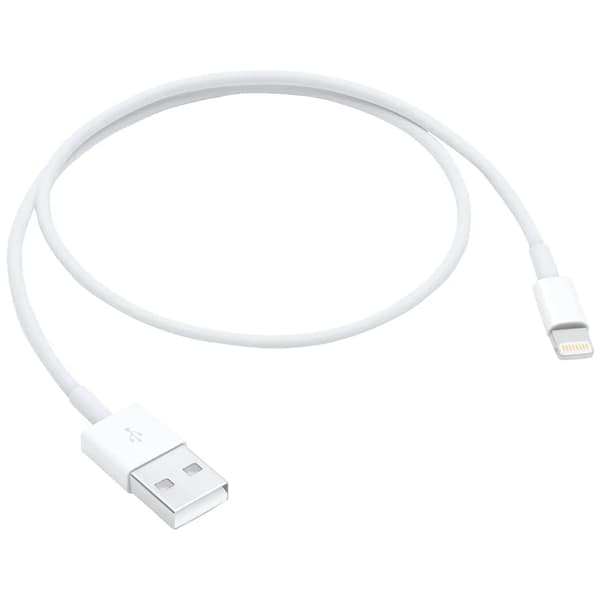 Original Apple Lightning till USB-kabel 0,5m - Vit Svart