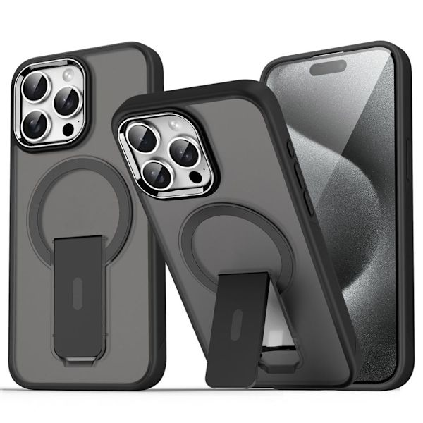 iPhone 14 Pro MagSafe Case Kickstand - Transparent Black
