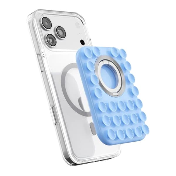 MagSafe Silicone Magnetic 2-in-1 Finger Phone Kickstand Light Blue