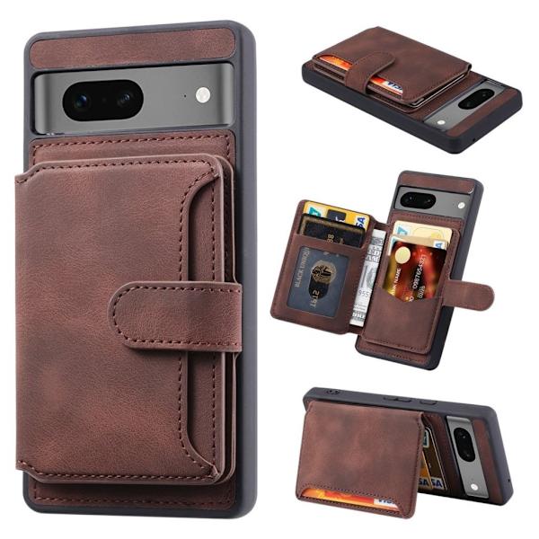 Google Pixel 7A 5G case with a wallet - Dark brown