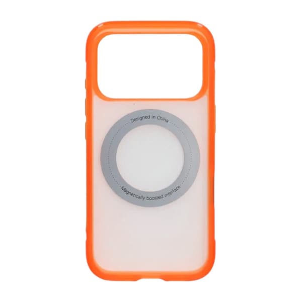 360-degree Rotating Stand Matte Magnetic Shockproof Airbag  Case  For iPhone 17 Pro Max/18 Pro Max Orange