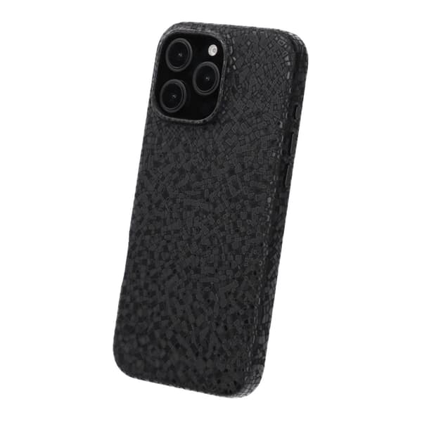 Crystal Grain Full Wrap Magnetic PU Leather Case For iPhone 16 Pro Max Black
