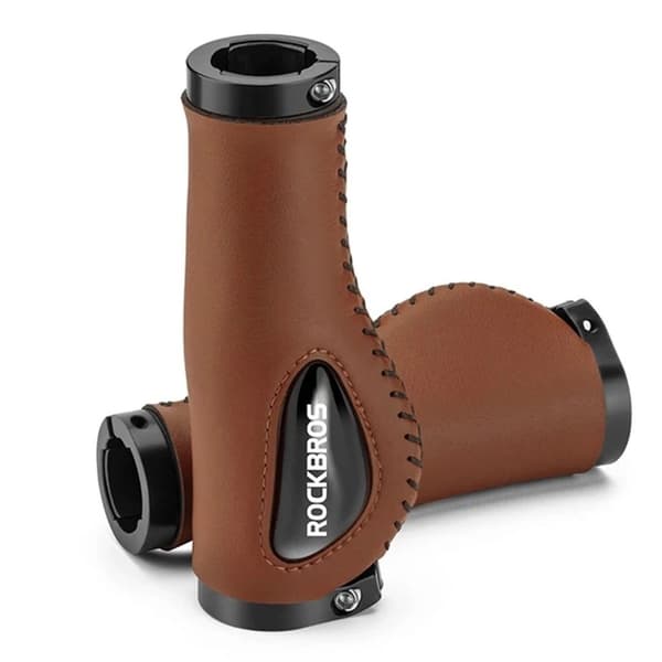 Rockbros bicycle grips leather - brown