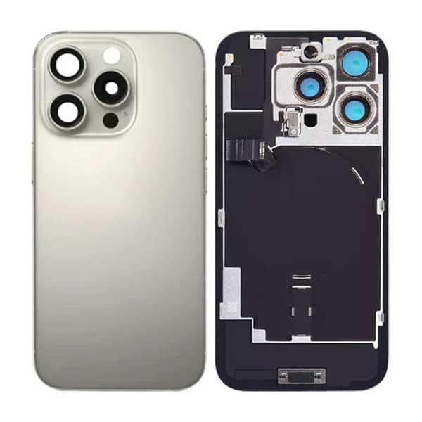 iPhone 16 Pro Max Back Glass with Small Parts - Natural Titanium