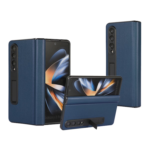 Samsung Galaxy Z Fold4 Mobilskal Fodral Läder - Blå