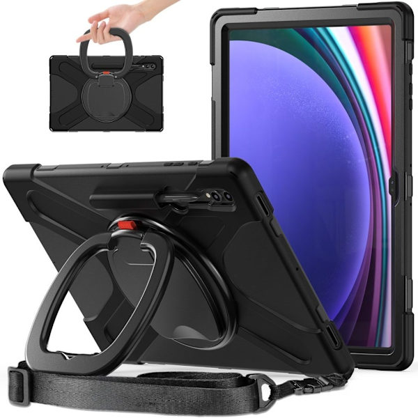 Samsung Galaxy Tab S9 Case with Shoulder Strap - Black