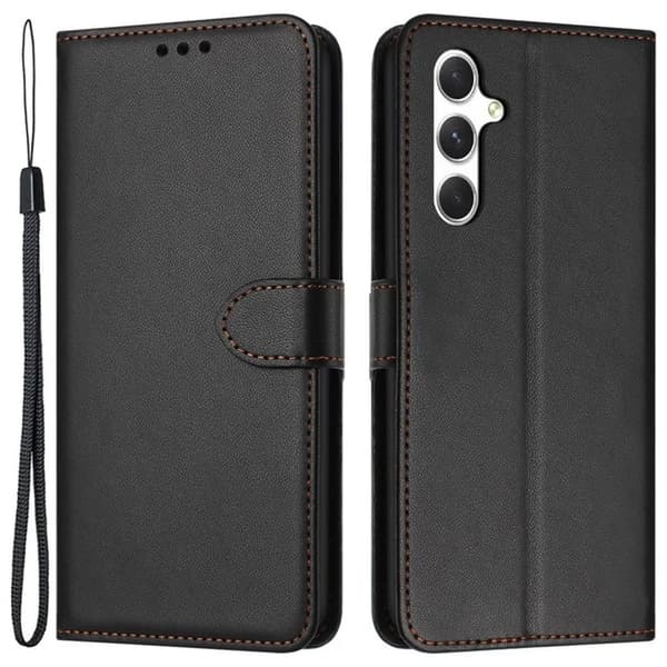 Samsung Galaxy S25 / S24 Wallet Cover with Strap - Black