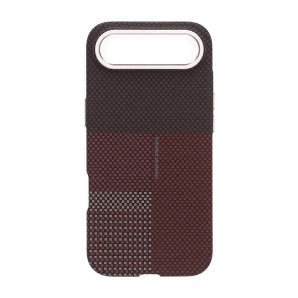 Aramid Fiber Mobile Case for iPhone Air - Red with Grid