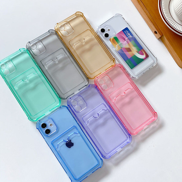 iPhone 11 Stöttåligt Skal med Korthållare - Gul
