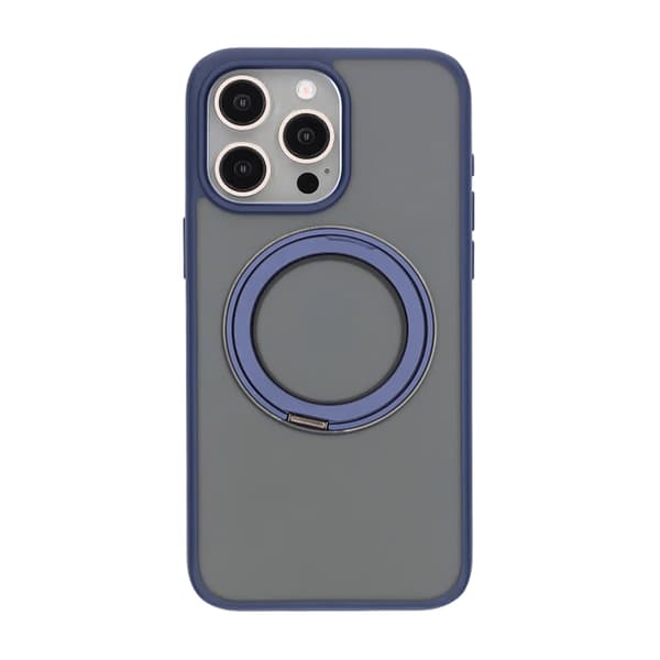 Matte case 360 ​​rotating bracket Mobile Phone Case For iPhone 15 Pro Max Blue