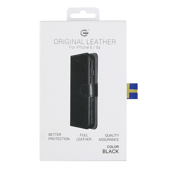 iPhone 6/6S Plånboksfodral Läder med Stativ - Svart