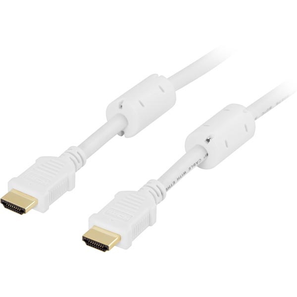 DELTACO HDMI-cable, 1m, white