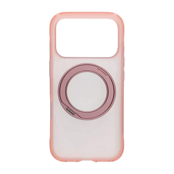 360-degree Rotating Stand Matte Magnetic Shockproof Airbag  Case  For iPhone 17 Pro /18 Pro Pink