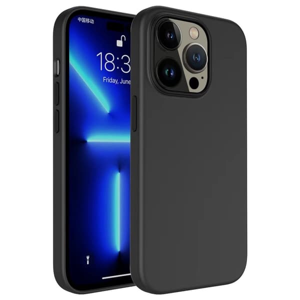 Liquid Silicone Case for iPhone 14 Pro Max case - Black