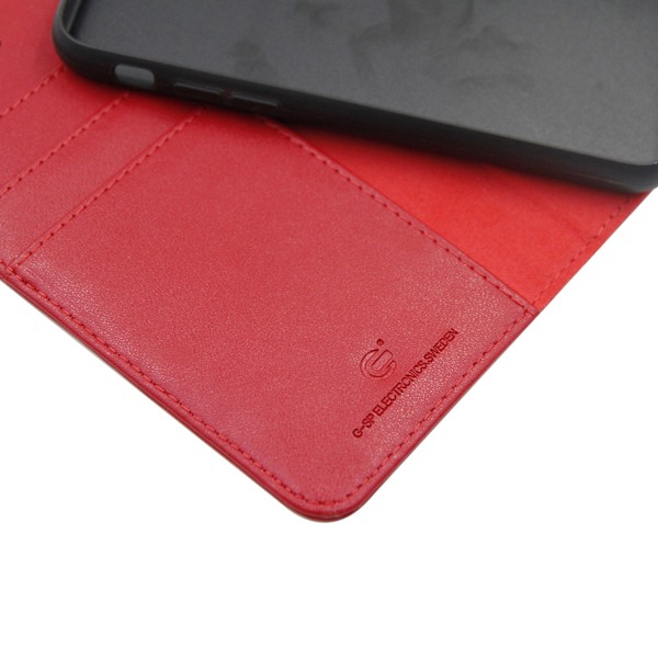 iPhone X/XS Plånboksfodral Magnet Läder med Stativ G-SP - Röd