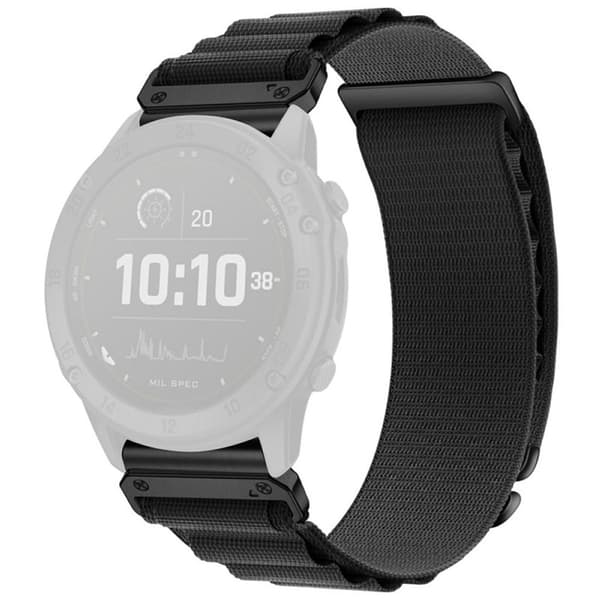 Garmin Fenix 8 Pro/Quatix 8 51mm Nylon Sport Watch Strap - Black