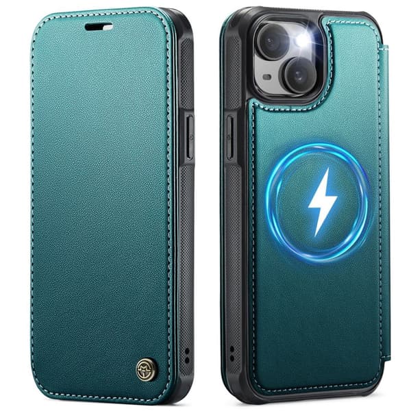 CASEME 053 iPhone 12/12 Pro Wallet Cover MagSafe RFID blocking - Turquoise
