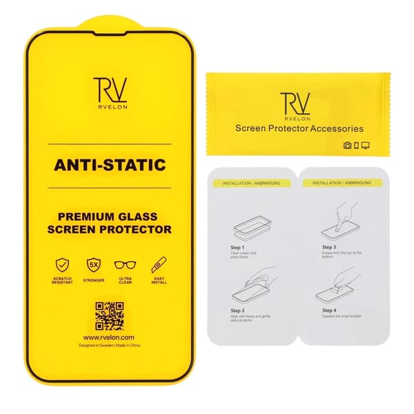 Screen Protector for iPhone 13 Pro Max /14 Plus - 3D Tempered Glass Black RV Bulk no frame