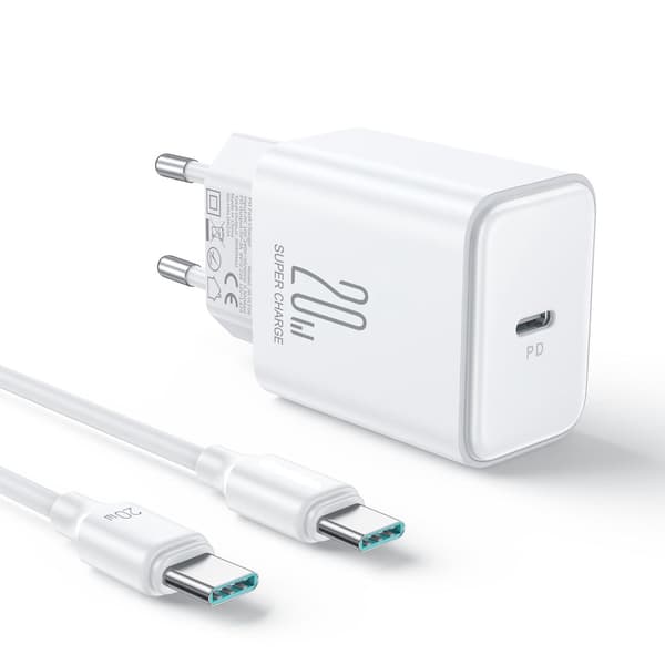 NEXTBATT 20W Fast Charger PD + 60W USB-C cable, 1m - White