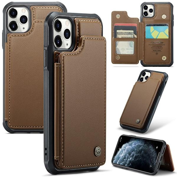 CASEME iPhone 11 Pro Case with 5 Card slots - Brown