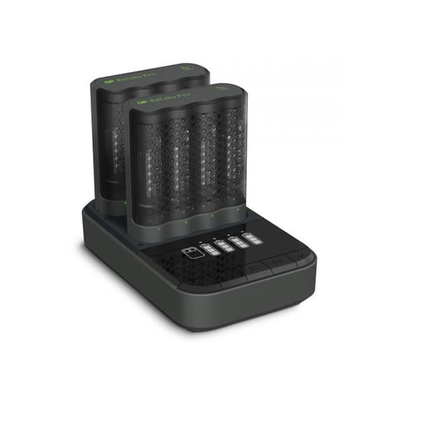 GP Pro 2 x P461 + 8 AA Pro battery charger with a charging station