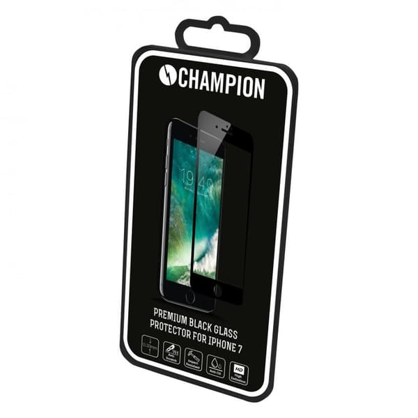 Champion Skärmskydd Glas iPhone 7/8/SE 2 Svart Svart