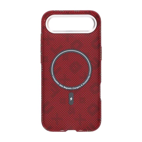Aramid fiber mobile phone case for iPhone Air - Red with text