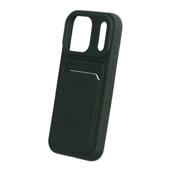 Mobilskal Silikon med Korthållare för iPhone 17 Pro - Militärgrön