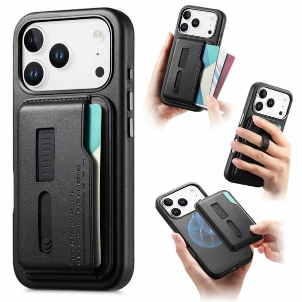 iPhone 18 Pro/17 Pro Magsafe Case with Removable Wallet - Black
