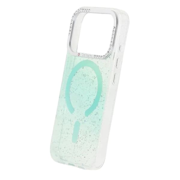 Glitter Skal MagSafe och Diamanter för iPhone 17 Pro Max - Grön