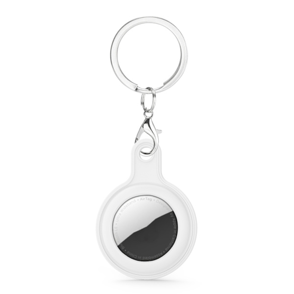 Key Ring Case in Silicone Leather for Apple AirTag - White