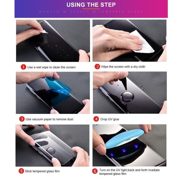Samsung Galaxy Note 20 MOCOLO UV Skärmskydd i 3D Härdat Glas Svart