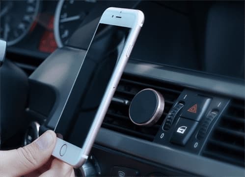 DELTACO bilhållare för ventilationsgaller, magnet, för smartphones, silver