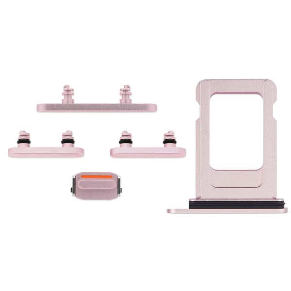 Buttons and SIM Card Holder for iPhone 15 and 15 Plus - Pink