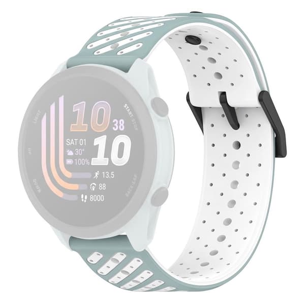 Garmin Forerunner 70/170/170 Music Silicone Watch Strap - Cyan/White