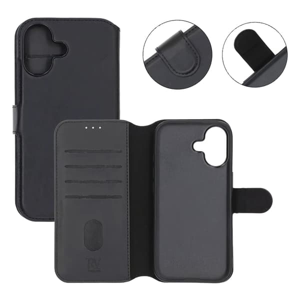 Rvelon Plånboksfodral Magnet för iPhone 17 - Svart