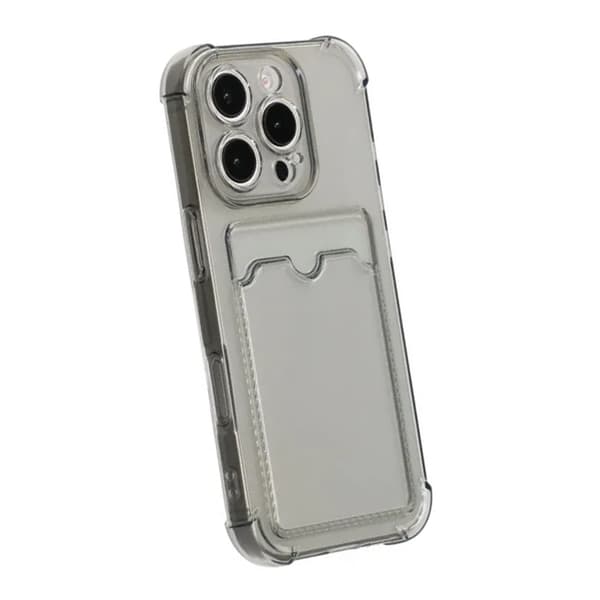 iPhone 16 Pro Max Mobile Case Shockproof with Card Holder - Black