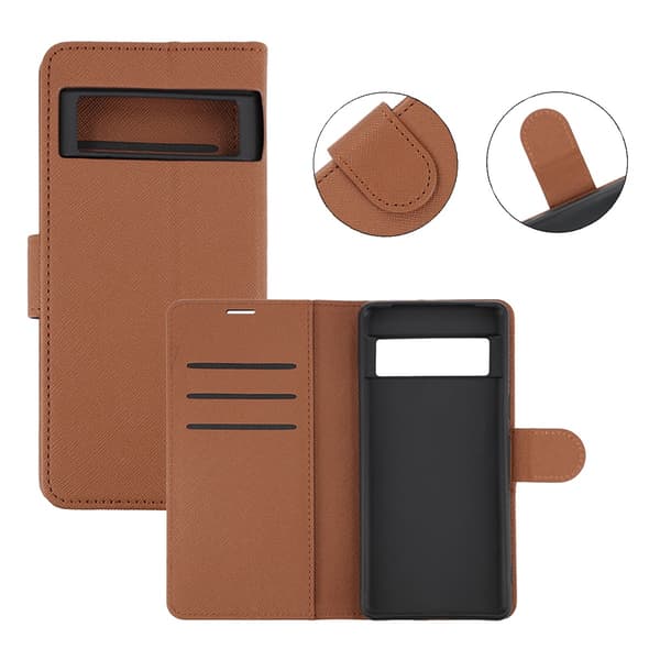Google Pixel 7 Wallet Case with Stand - Brown