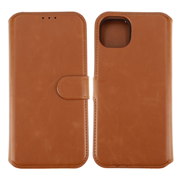 iPhone 15 Plus Plånboksfodral Magnet Rvelon - Brun