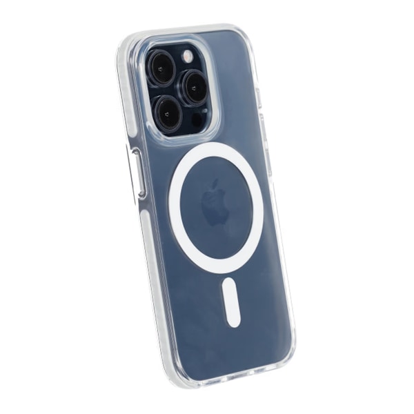 Transparent double-sided coated IMD magnetism case For iPhone 15 Pro white