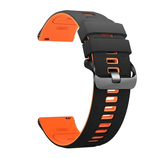 Huawei Watch GT5/GT5 Pro/Galaxy Watch3 etc. Watch Strap Silicone – Black/Orange