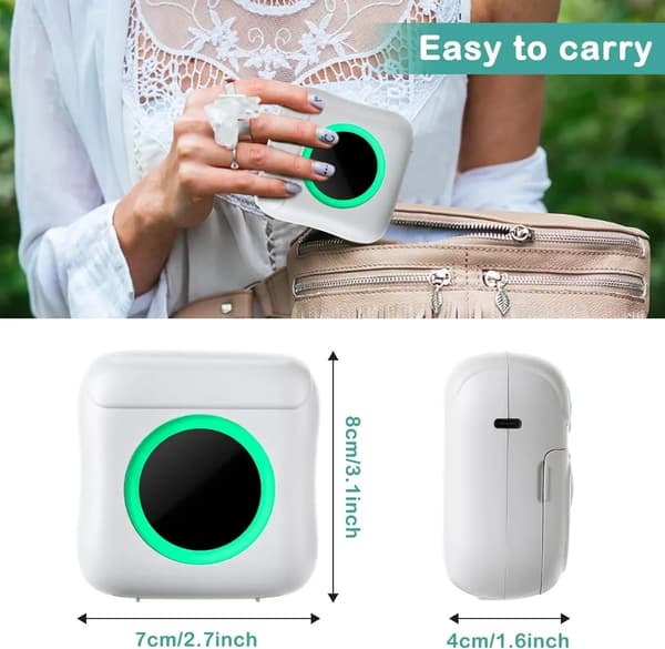 SiGN Miniskrivare Bluetooth 200 dpi Label Printer med en rulle - Vit Svart