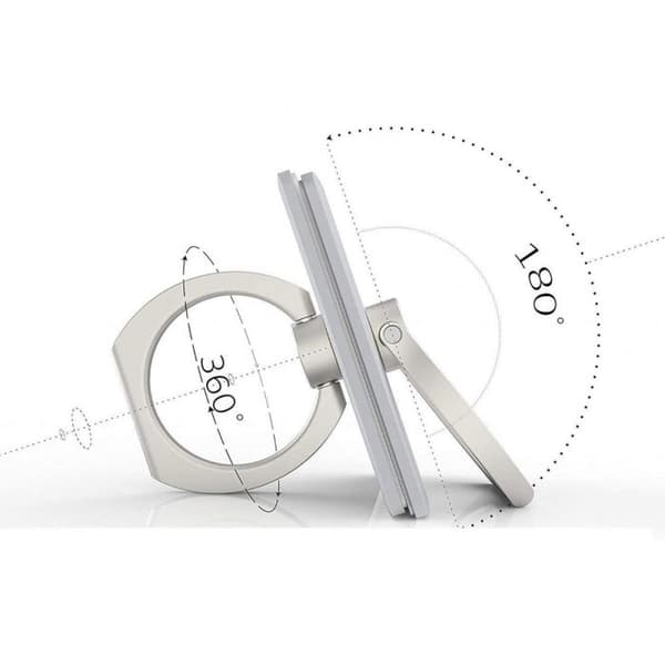 Telefonring Hållare Mount 360 ° Rotation Till Mobiler/Surfplattor Universal - Silver Rosa