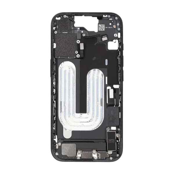 Middle frame with small parts for iPhone 16 - Black OEM