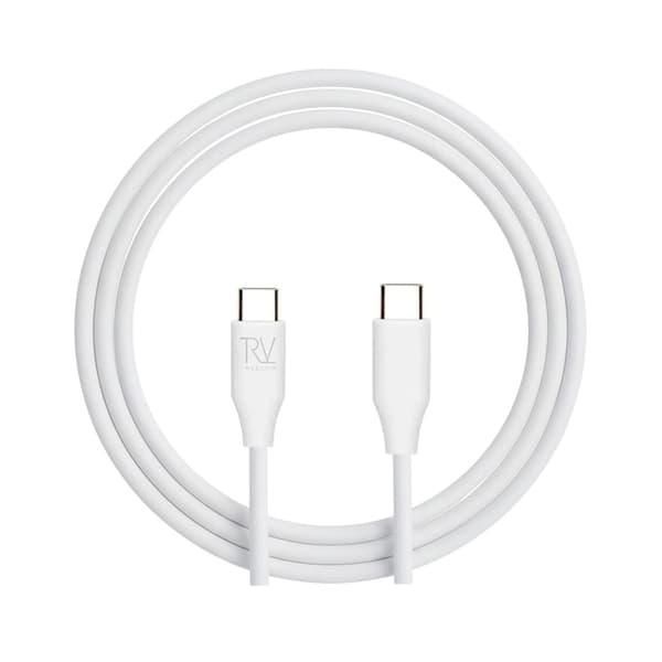 Rvelon Laddkabel USB C till USB C Silikon 60W - 1M Vit