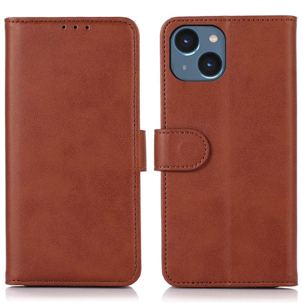 IPhone 15 Plus cover with a magnetic lock - Brown