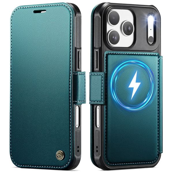 CASEME 053 iPhone 17 Pro Wallet Cover MagSafe RFID blocking - Turquoise