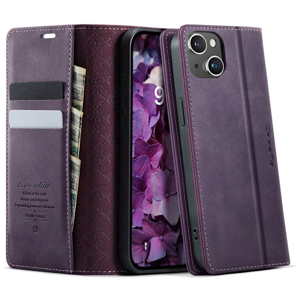 CASEME iPhone 13 Mini Wallet Cover with RFID Blocking – Purple